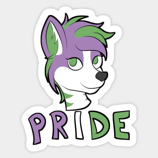 Genderqueer Pride - Furry Mascot Sticker